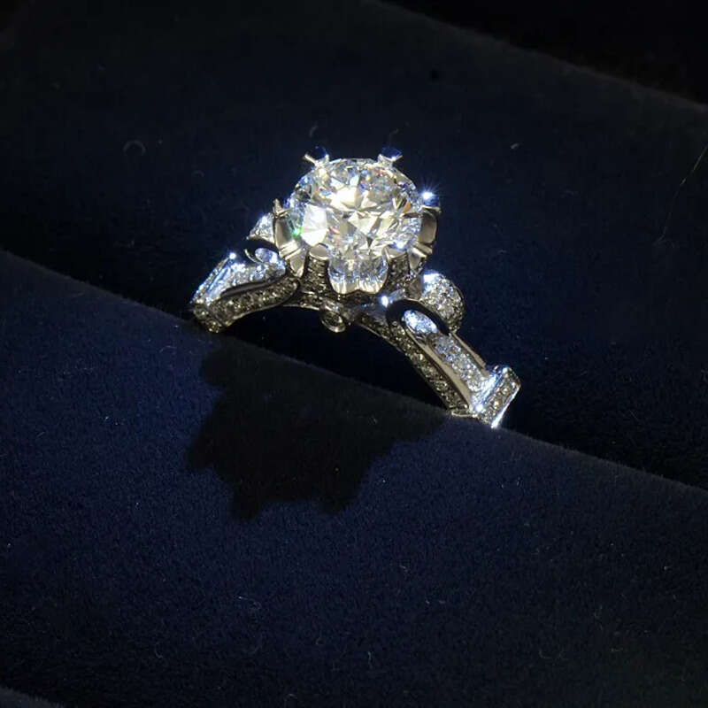 Victoria Wieck Jewelry Solitaire Sterling sier White sapphire Simulated Dia Wedding Engagement Crown Band Rings Size 4-10