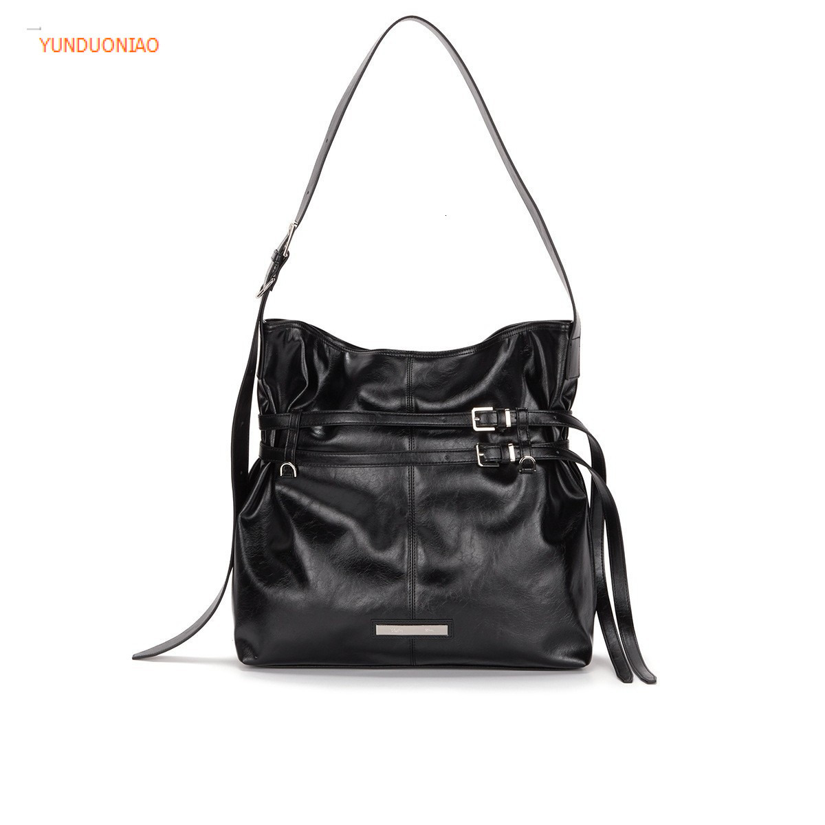 Autumn and Winter New Solid Color Designer Bag Double Drawstring Strap Single Shoulder Underarm Bag Luxury Handbag Minimalist Women's Shoulder Ba