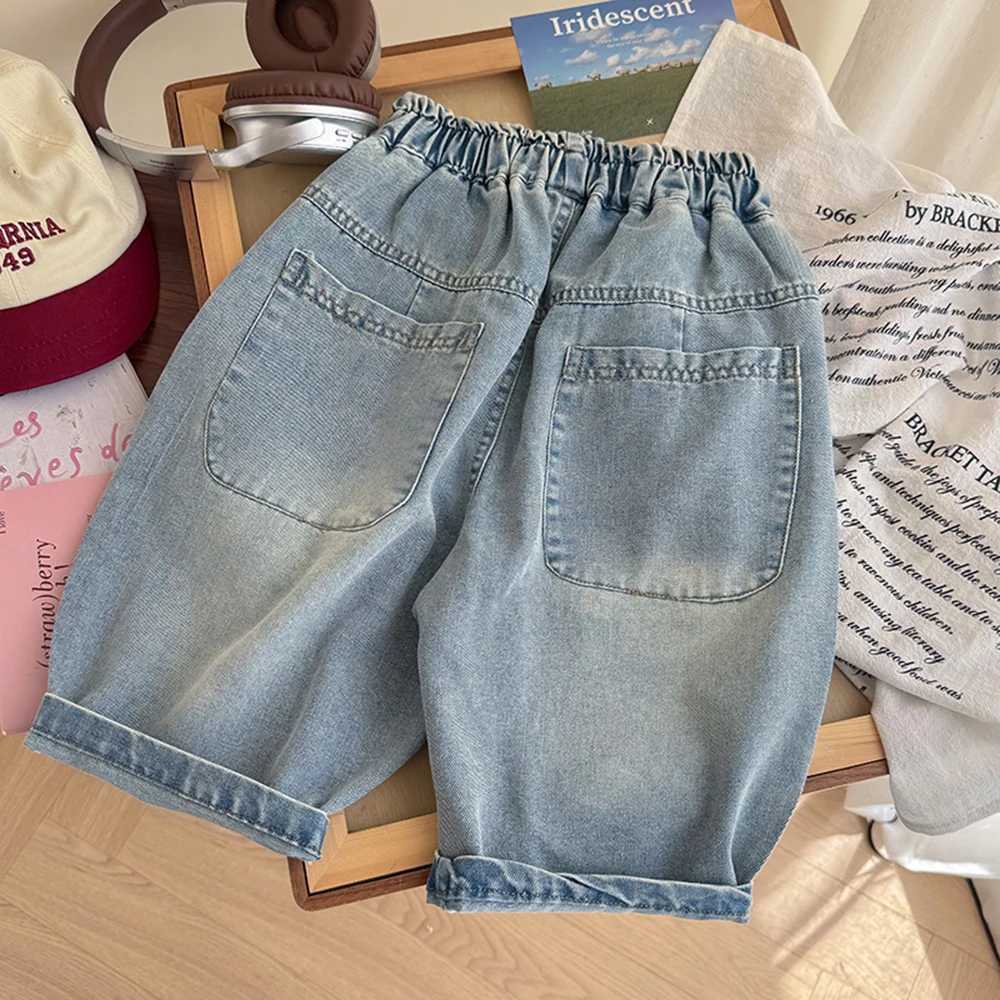 Solid Color Childrens Summer Jeans Cropped Pants New Balloon Pants Sports And Casual Pants Fashionable JeansT251017