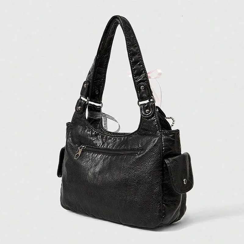 Fashionable handbag with bow pendant niche design large capacity womens armpit bag suitable for commuting to work shopping Z251017