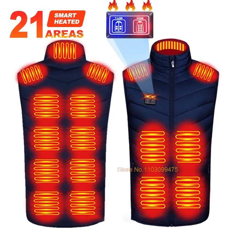 221 Areas Self Heating Vest USB Rechargeable Heated Jacket Winter Men Women Thermal Underwear Heating Vest Hiking Skiing Coat H251017