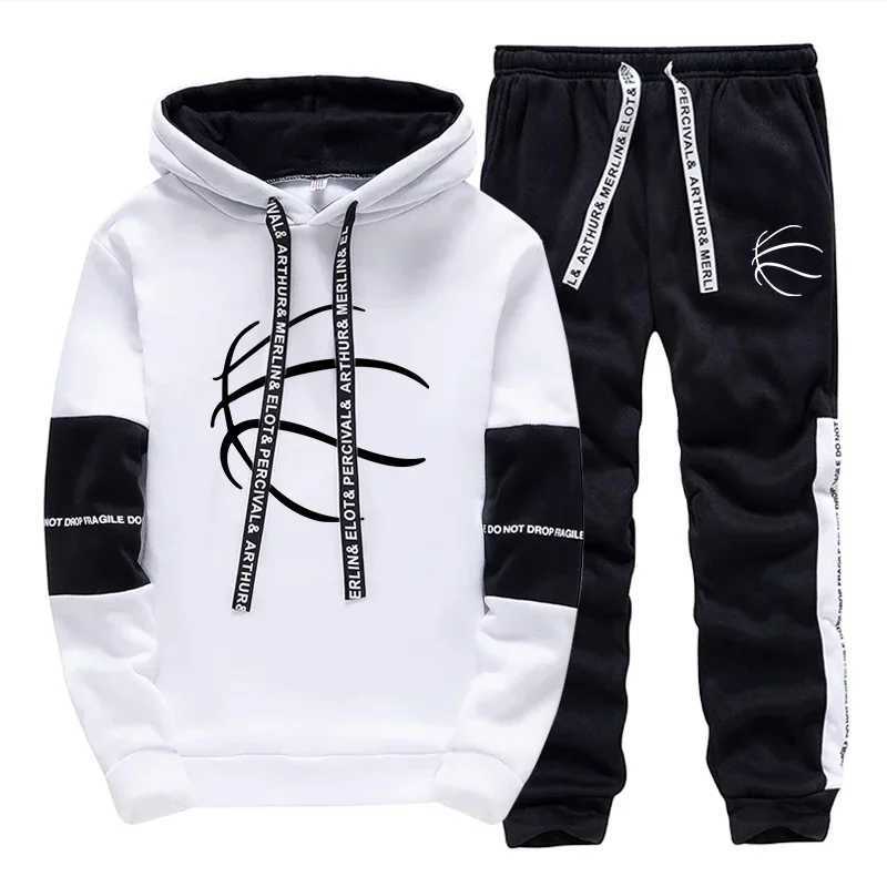 Mens Tracksuit Casual Printing Sweatshirts Single Piece Hoodie Pants Daily Sports Jogging Mens Clothing Basketball Sportswear Z251017