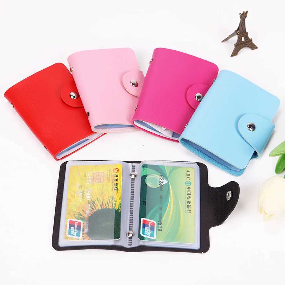 24 Card Slots Double Sided Plastic Card Holder Small Size Multicolor Business Pack Bus Card Bag Women Purses Men WalletW251017