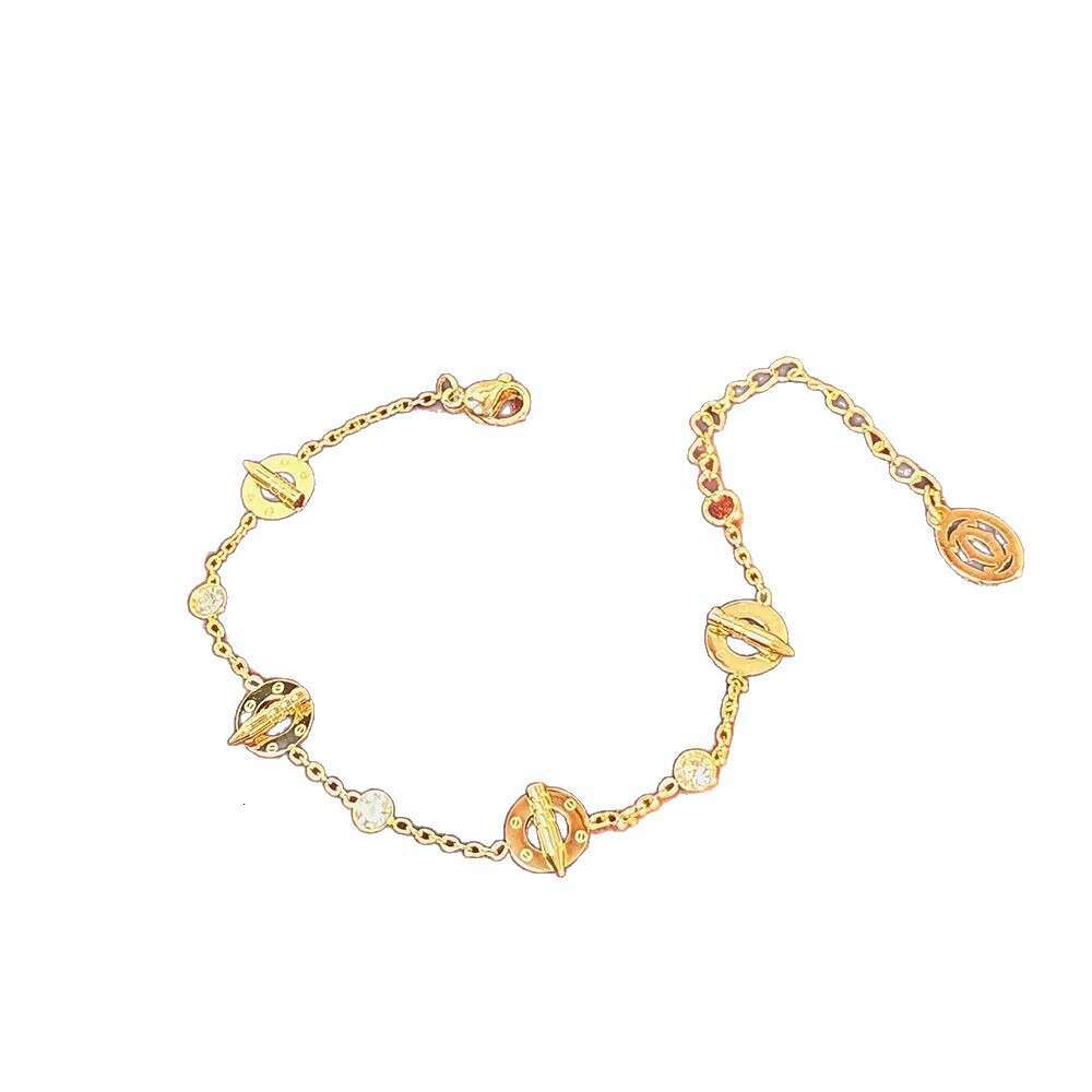 Vacuum Electroplated Titanium Steel Micro-inlaid Classic Kia Nail Ins Niche Light Bracelet