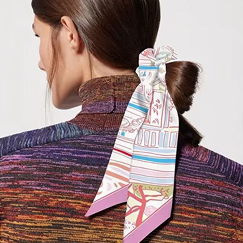 Chic Ribbon Scrunchie Soft Hair Scrunchie With Bow For Daily Use Party Commute Hair Decor