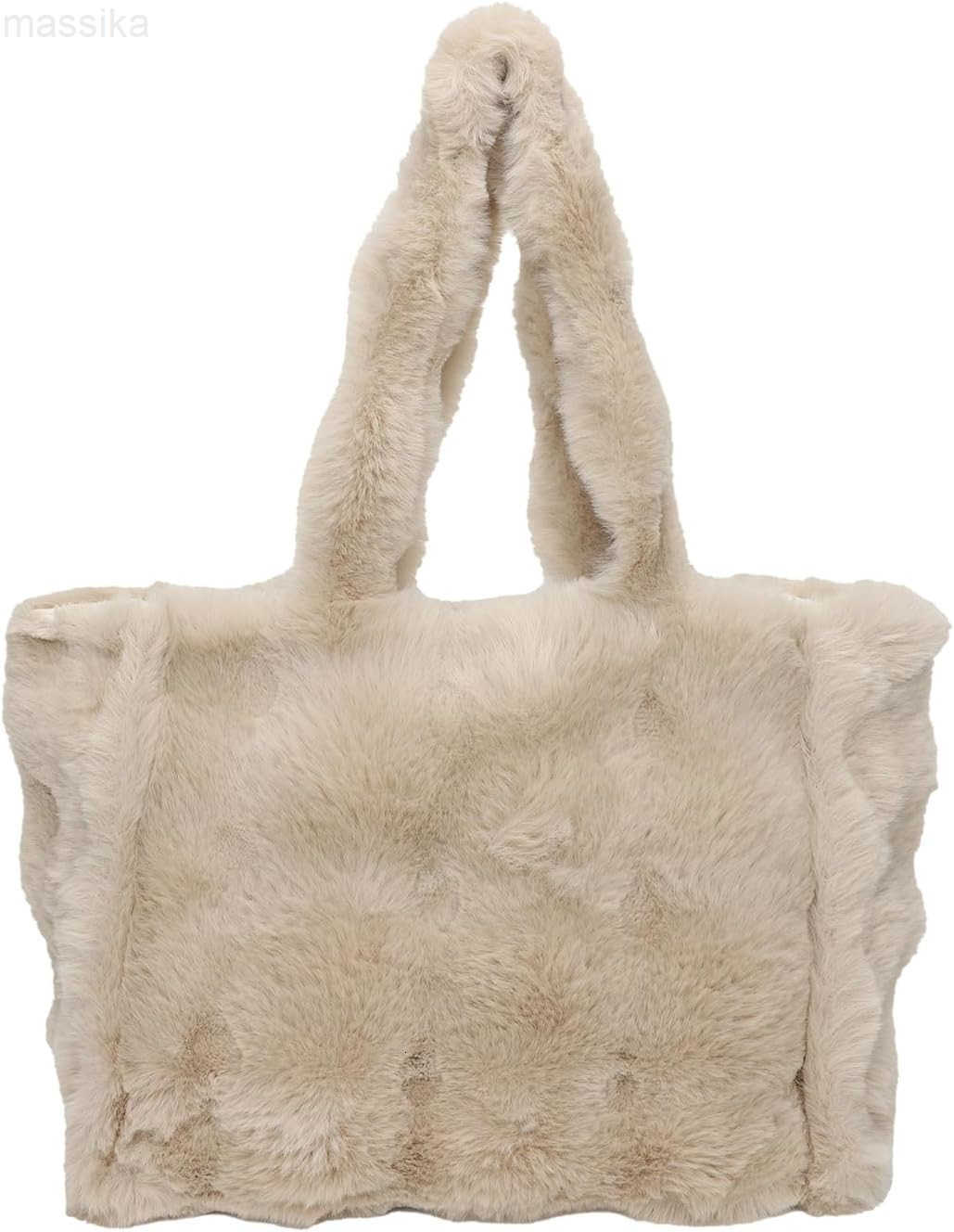 Tote Bag Large Fur Purses for Women Winter Fuzzy Totes Furry Shoulder Handbag Plush Bags M251017