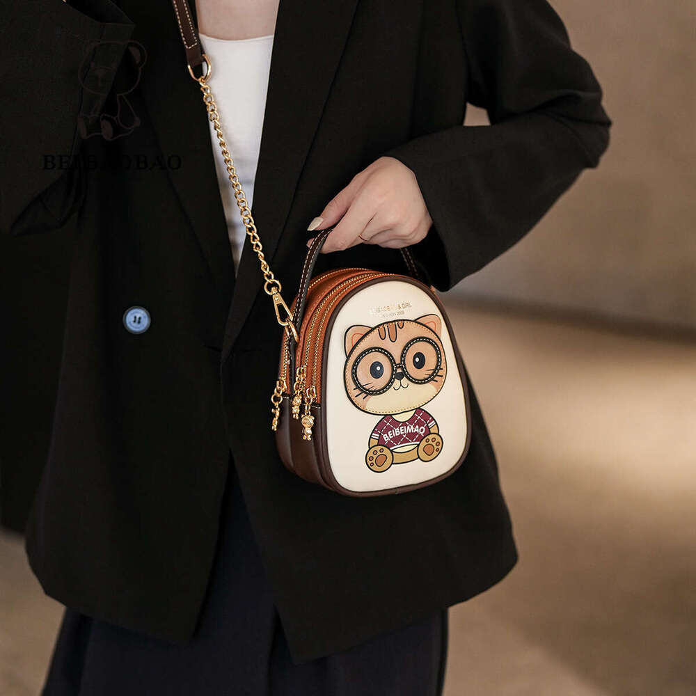 Beibao 2025 New Model Phone Multi-layer Practical Single Shoulder Crossbody Bag Chain Design Handbag