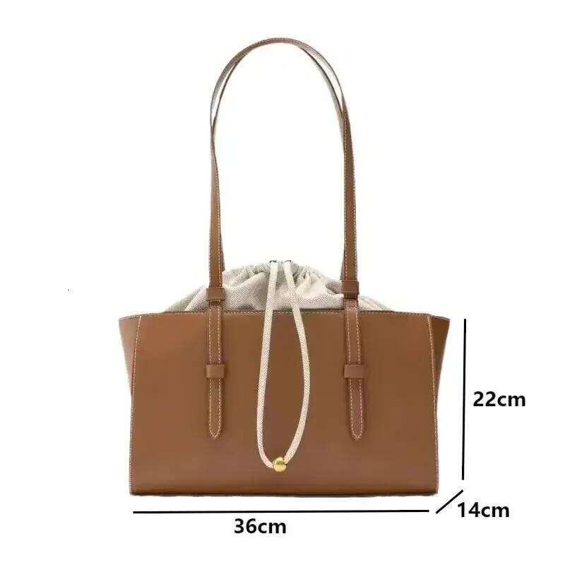 New Leisure Handheld Shoulder Quality PU Leather Women Versatile Drawstring Closed Top Handle Bags Female Crossbody Bag