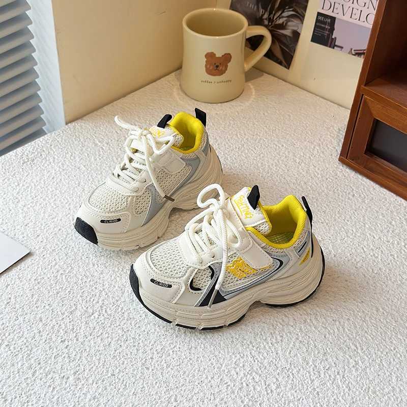 New childrens mesh sports shoes for boys breathable casual shoes for girls versatile dad shoes soft sole anti slip breathableT251017