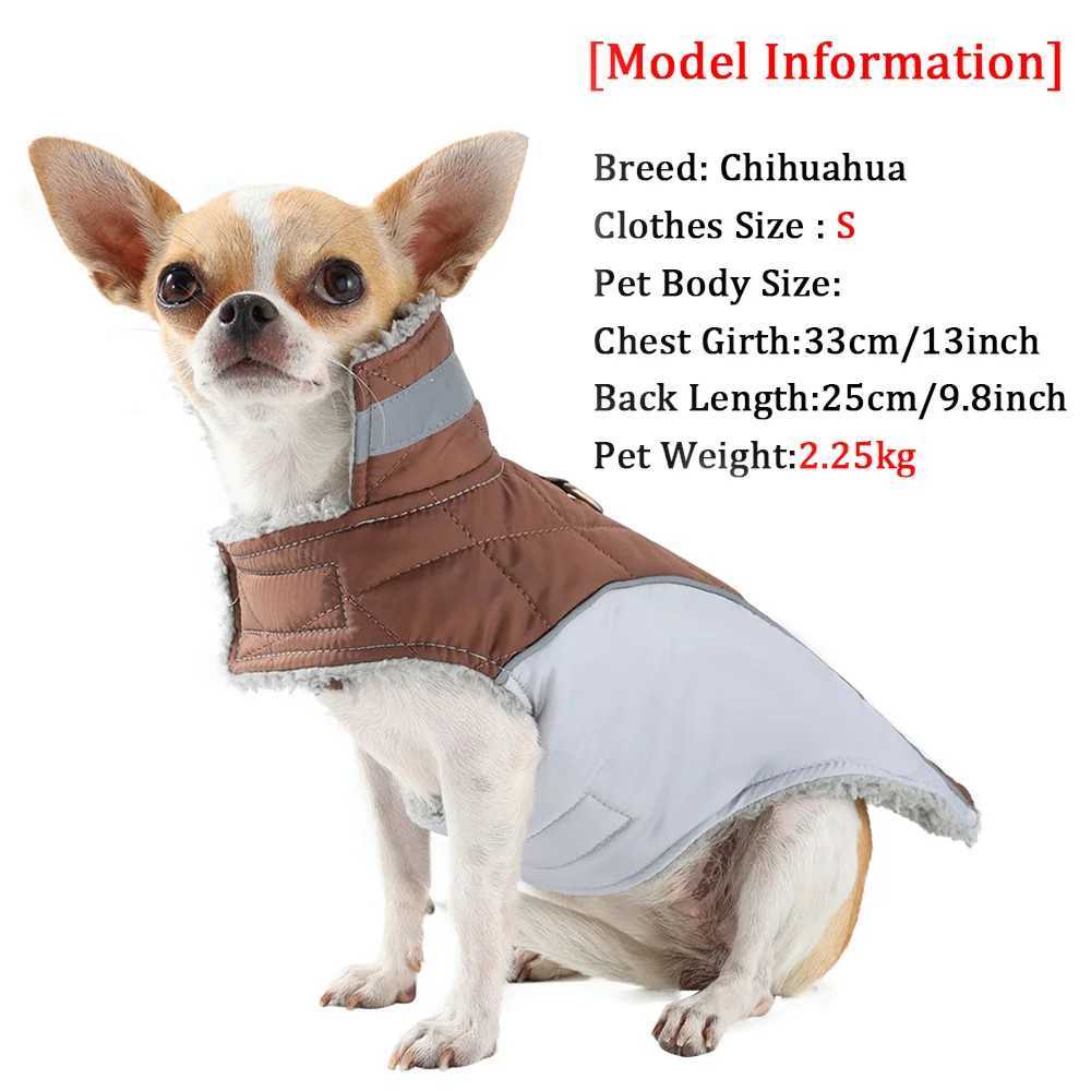 Fleece Pet Vest Coat With Dring Plaid Dog Clothes For Small Medium Pets Warm High Neck Dogs Parka For Winter Yorkshire OutfitsW251017