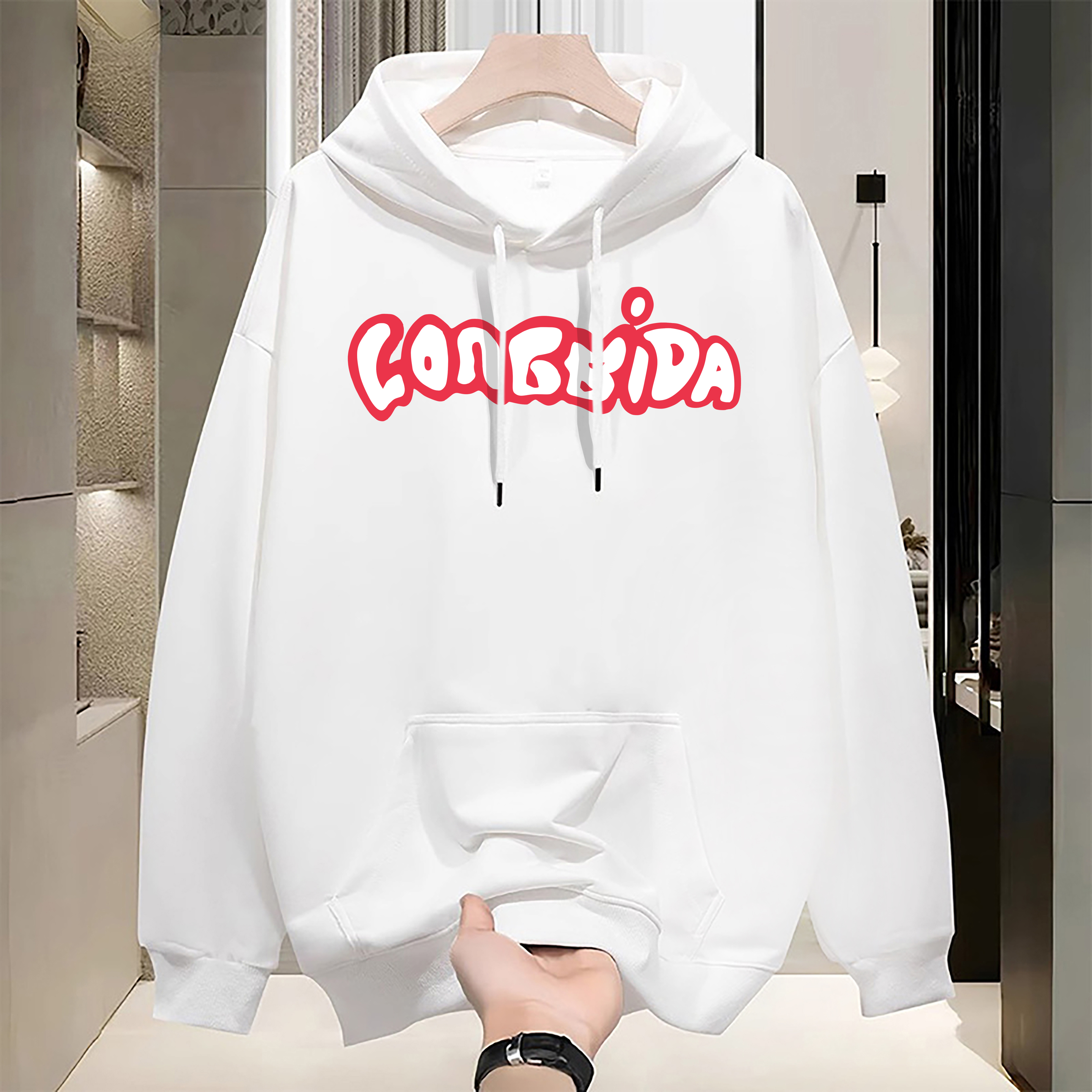 The men's winter hollow pullover is printed with the new sweatshirt pattern Graphic Street wear