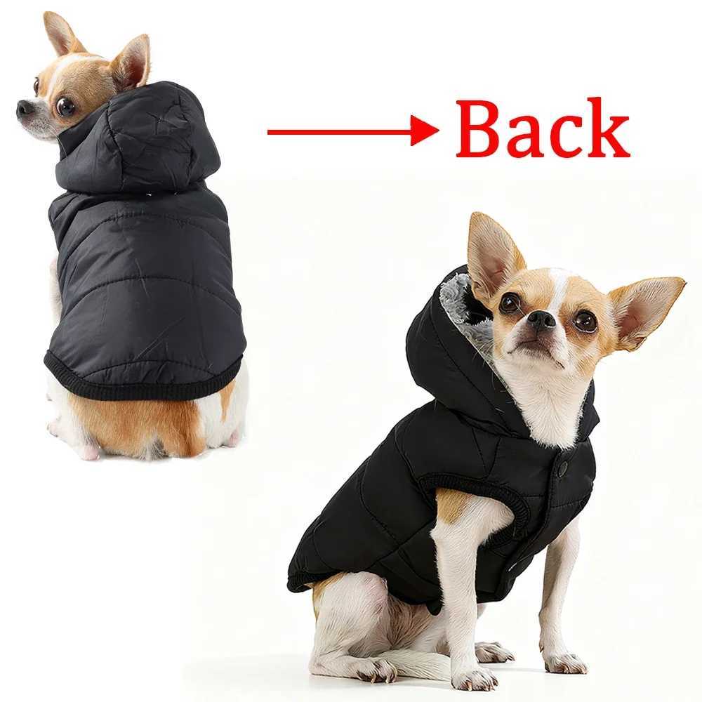 Hooded Pet Jacket Coat Winter Thicken Fleece Puppy Clothing Waterproof Outfits with Dring For Small Medium Dogs Cats ChihuahuaW251017