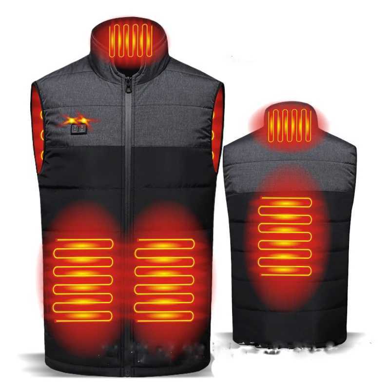 11 Places Heated Vest Men Women Winter Usb Heated Jacket Heating Vest Thermal Clothing Hunting Vest chaqueta chaleco H251017