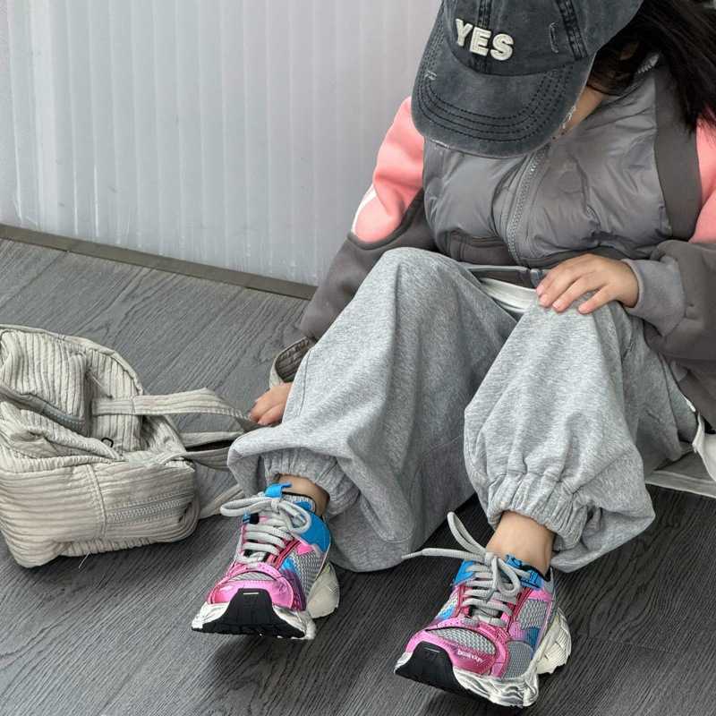 Trendy Vintage Childrens Shoes Girls Stapler Dad Shoes Kids Sneakers Boys Mesh Breathable ParentChild Running Shoes W251017