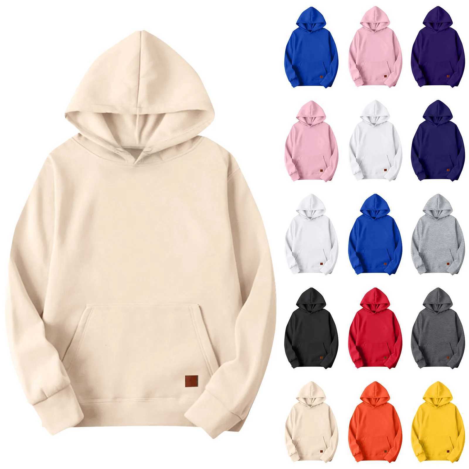 Soft And Comfortable Mens Winter Casual Sports Hoodie Solid Color Long Sleeves Hooded Pullover Suitable For Daily Wear Z251017