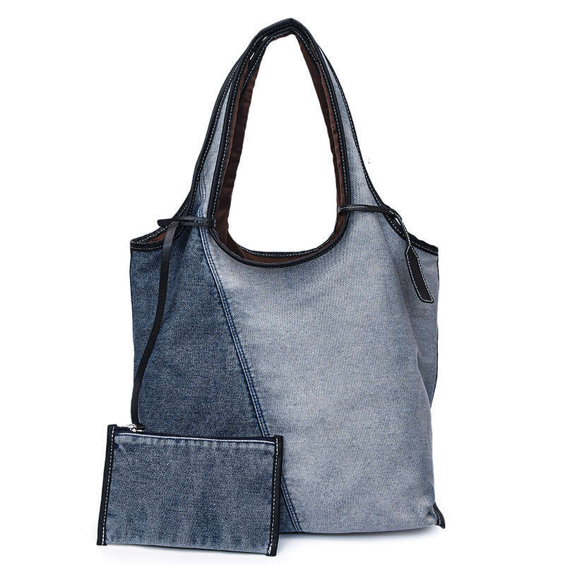 Casual Large Capacity Denim for Women 2025 New Spring Designer Bags Commuter Versatile Shoulder College Student Tote Bag