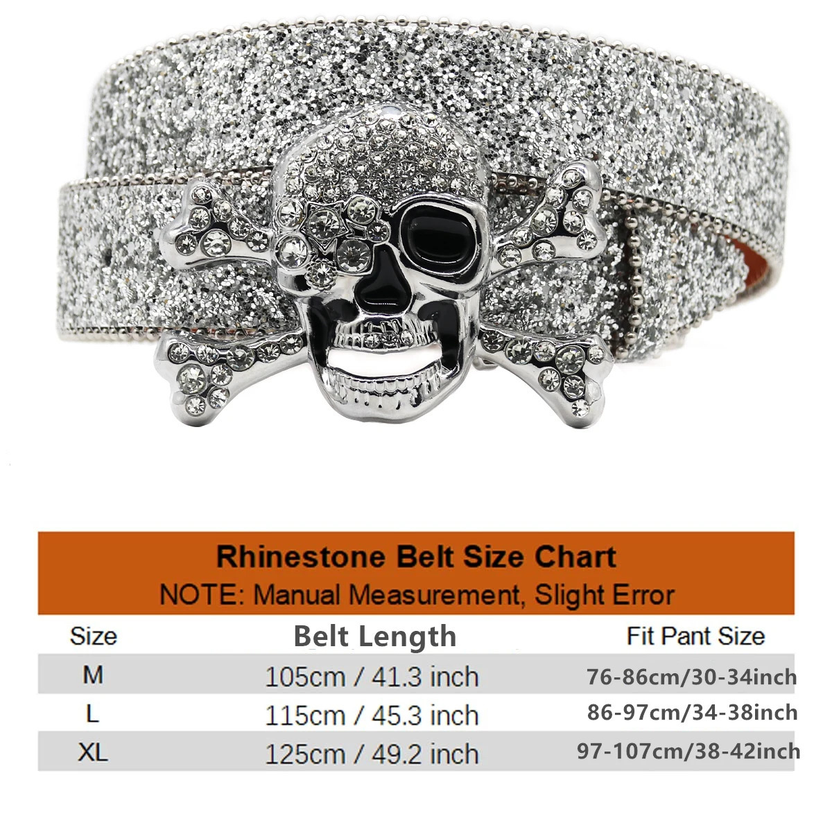 Mens Fashion Skull Rhinestone Belt Bling Studded n Leather Diamond Waistband Western Cowgirl For Jeans Dress 251010