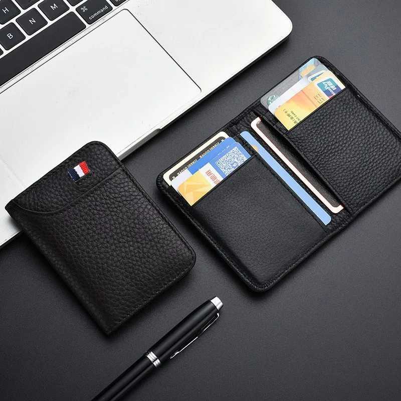 Mens UltraSlim Synthetic Leather Card Holder MultiFunction Mini Short Wallet for License Cards Large Capacity Yet CompactW251017
