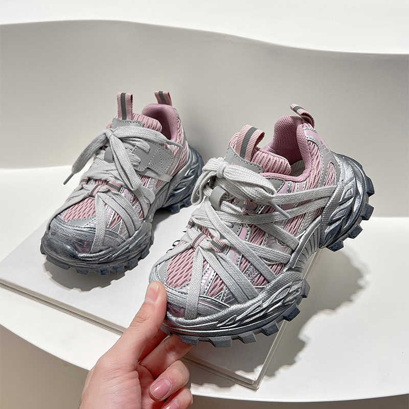 Childrens Sports Shoes 2025 Autumn New Kids Shoes Dirty Shoes Boys Shoes Mesh Casual Breathable Girls Dad Shoes W251017