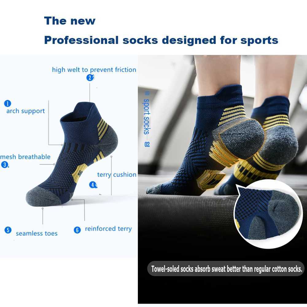 5Pairs New Spring Mens Socks AnkleThick Knit Sports Sock Outdoor Fitness Breathable Quick Dry Wearresistant Short Running Sock C251017