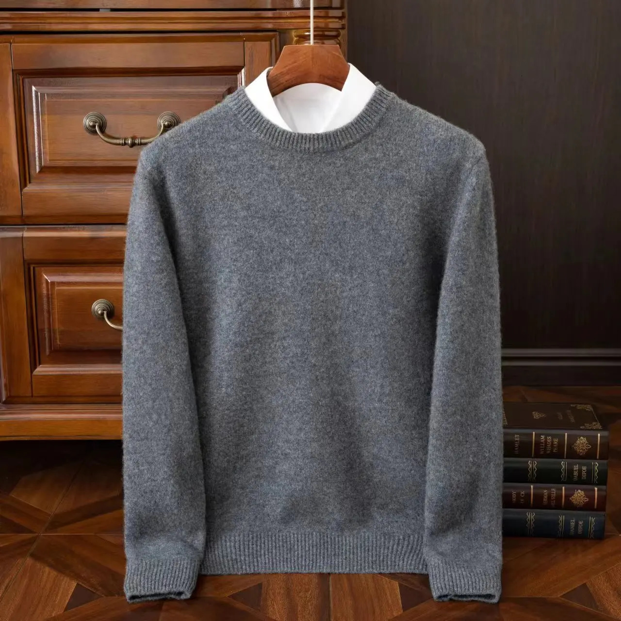2025 Cashmere Sweater Oneck Pullovers Mens Loose Oversized M3XL Knitted Bottom Shirt Autumn Winter Korean Casual Men Top 251017