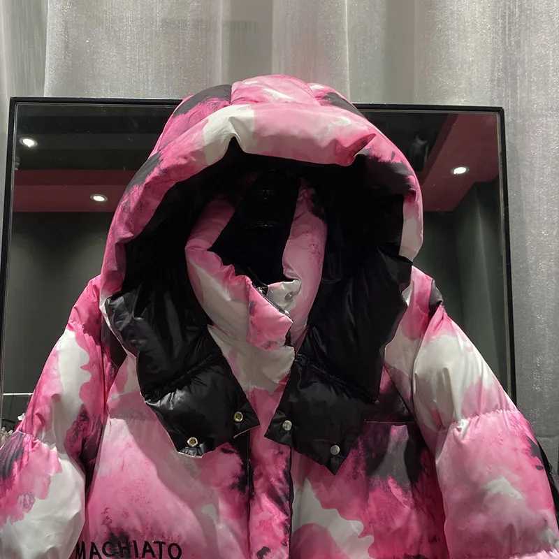 Temperament Womens coat2025 New Winter Thickened Down Jackets Women Hooded Loose Letter White Duck Down Women Down Jackets H554 W251016