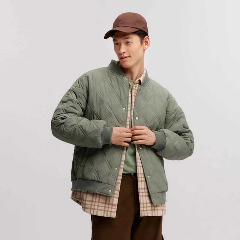 Semir Cotton Jacket Men 2024 Winter New Slightly Wrinkled Quilted Rhombus Texture Thin Baseball Trendy Cotton Jacket J251017