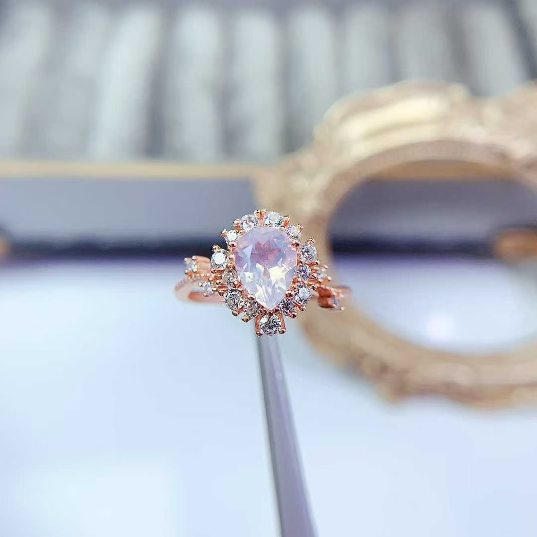 Dazzling 925 silver crystal ring natural amethyst ring 7mm*9mm genuine light purple amethyst jewelry with certificate