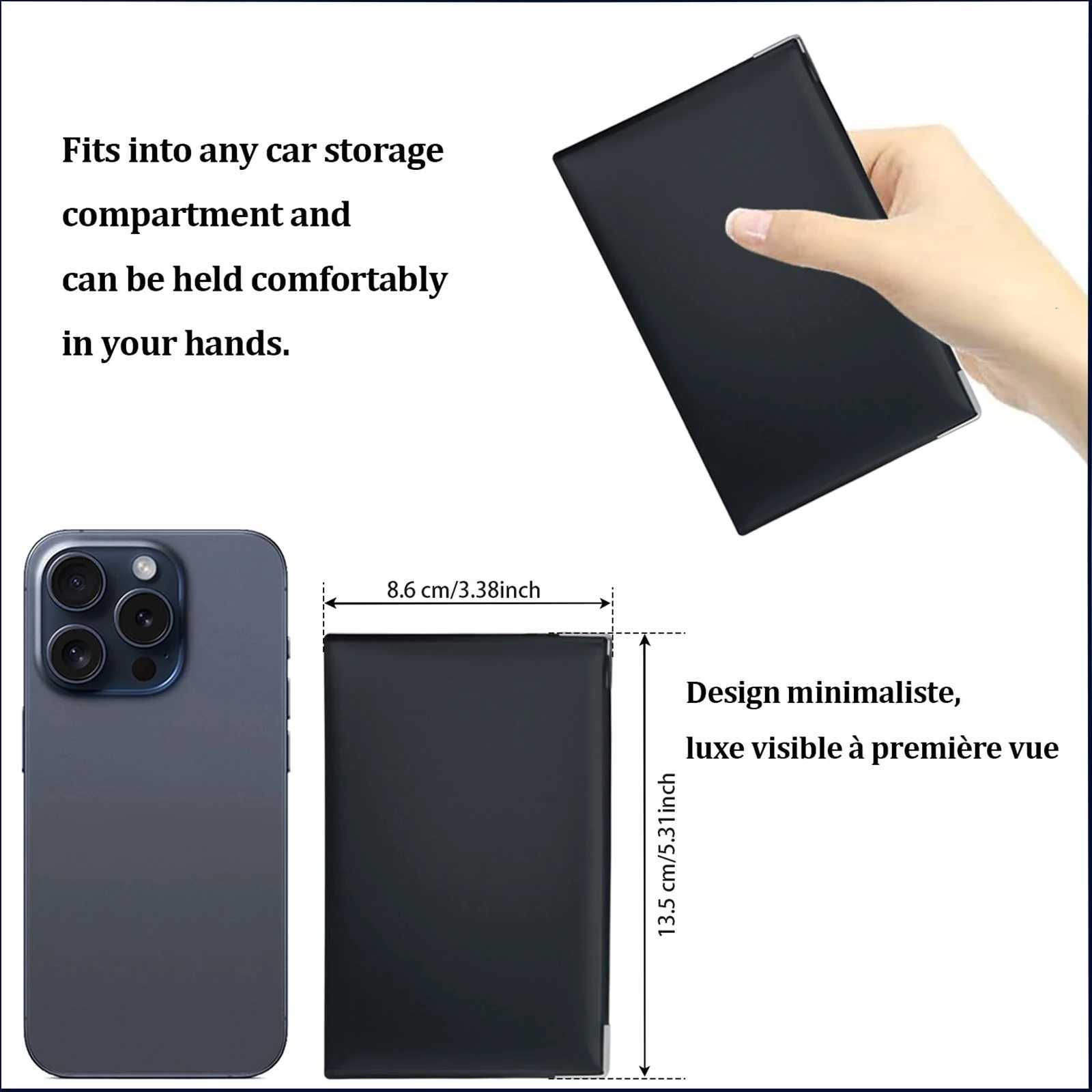 12pcs 4fold grey card holder in imitation leather Vehicle document insurance licence holder Elegant compact and durableW251017