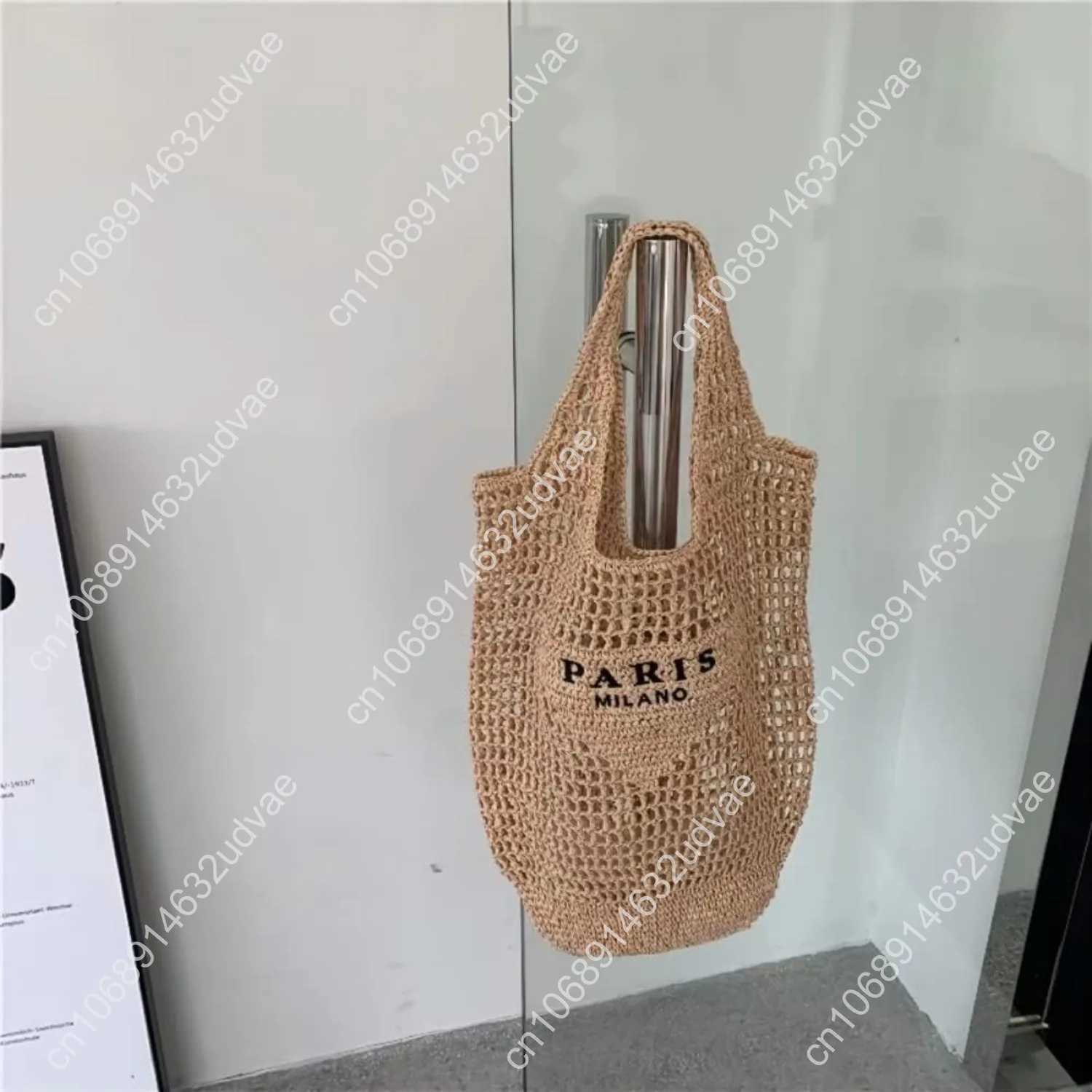 New Woven Bag Straw Mesh Tote Bag Beach Shoulder Bag Hobo Women Foldable Large Capacity for Holiday Z251017