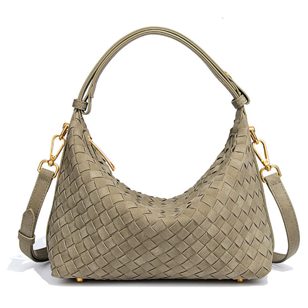 Autumn Winter New Sanded Suede Hand-woven Hobo Handheld Underarm Simple Fashion Single Shoulder Crossbody Dumpling Bag