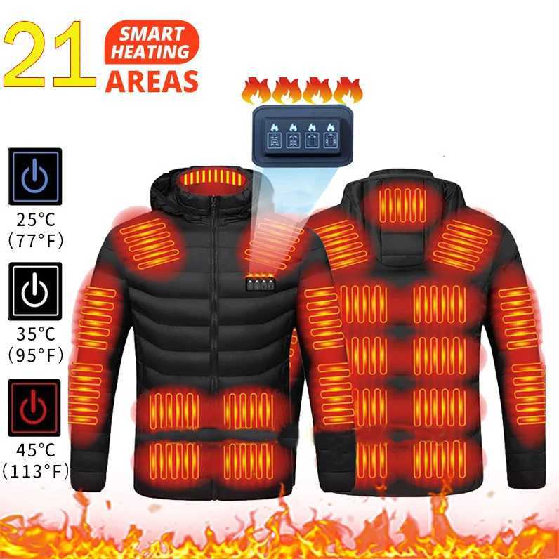 21 Areas Heated Jacket Mens Jacket Waterproof Heating Jacket Men Warm Winter Jackets Parka Coat Heated Vest Tactical H251017