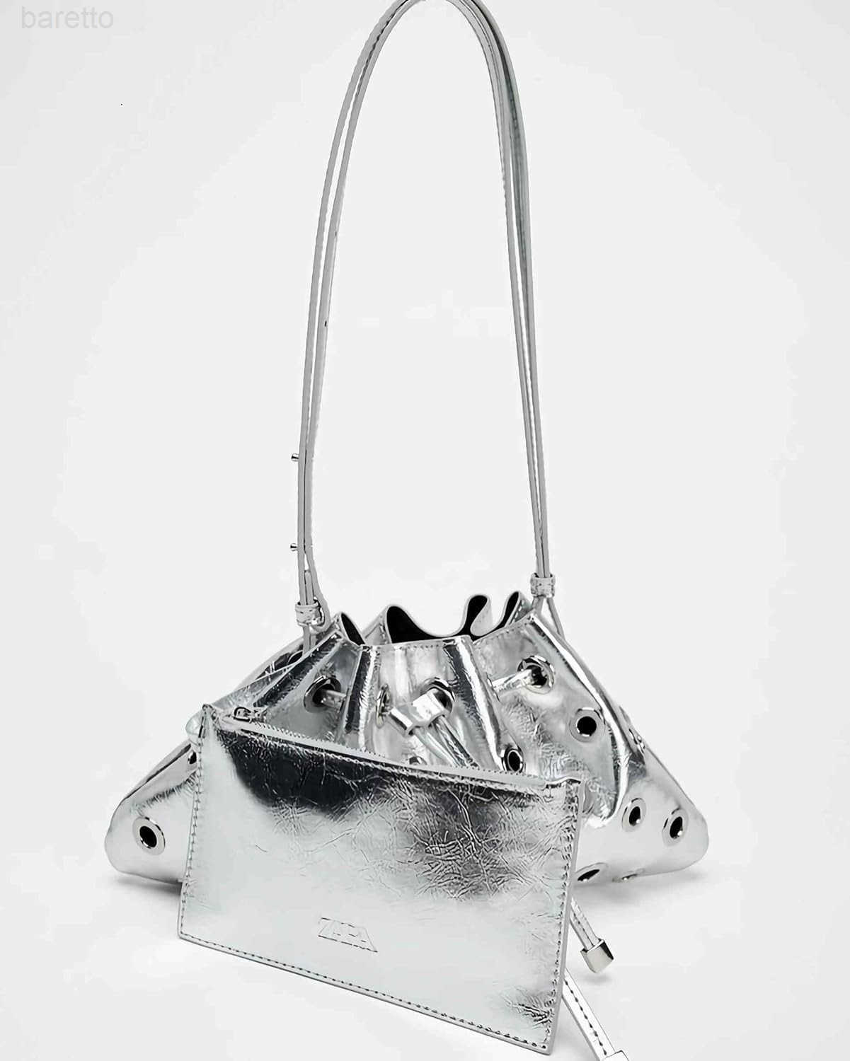 silver y2k purse for women cool sparkly bucket purse cute aesthetic fashion bag small silver clutch bag Z251017