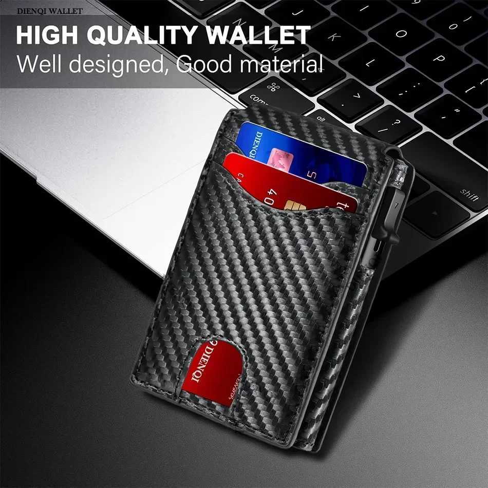Rfid Credit Card Holder Carbon Fiber Wallets Men Anti Theft Slim Thin Luxury Bank Money Cardholder Case Minimalist Wallet PurseW251017