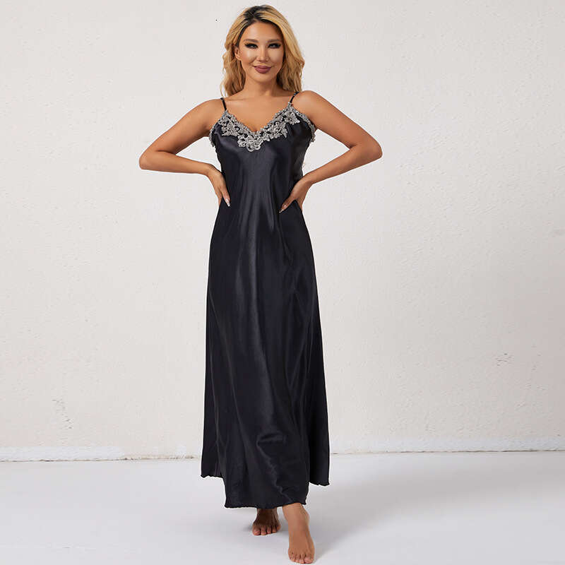 Sexy Strap Nightdress for Women, Long Slim Fit Home Wear, Mature Simple Fashion, Wearable Outside, Versatile Dress