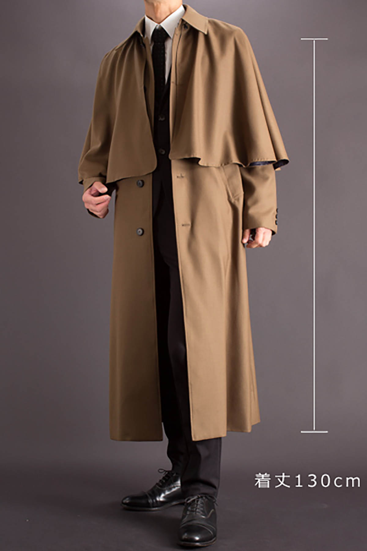 Autumn Grey Men's Woolen Coat Single Breasted Lapel WindBreaker Holmes Long OverCoat Custom made