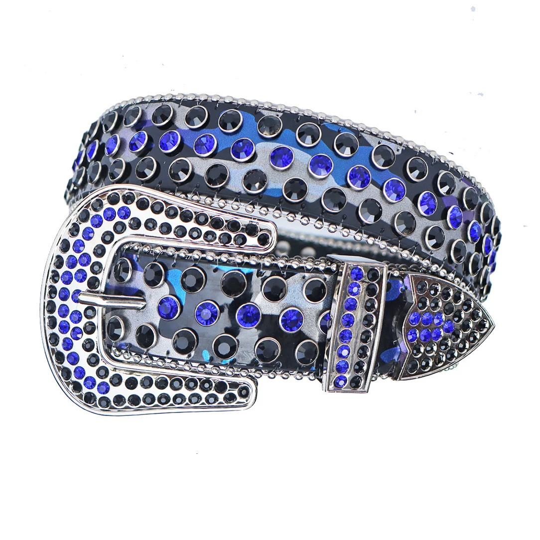 Hip Hop Party Punk Men Women Unisex Ice Belt Y2K Western Crystal BB Rhinestone Belt Studded Sparkly PU Leather Belt 251010