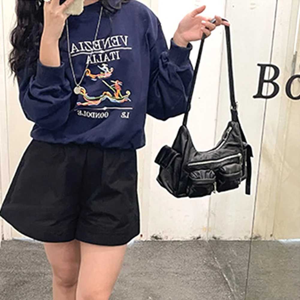 Wen Shoder Bag Large Capacity Leather Tote Handbag MtiPocket Purse Crossbody Hobo Bag Girl Stylish Purse D251017