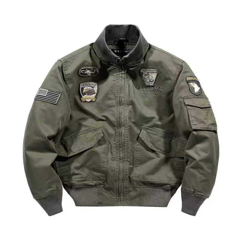 Multi Pocket Motorcycle Jacket Mens Hiking Outdoor Loose Pocket Baseball Suit Coat Mens Autumn Vintage Work Windproof Jacket J251017