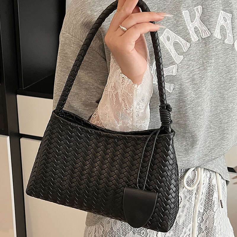 Korean Niche Handwoven Underarm Fashion Casual Handheld Mother-Daughter Large Capacity Shoulder Bag for Women