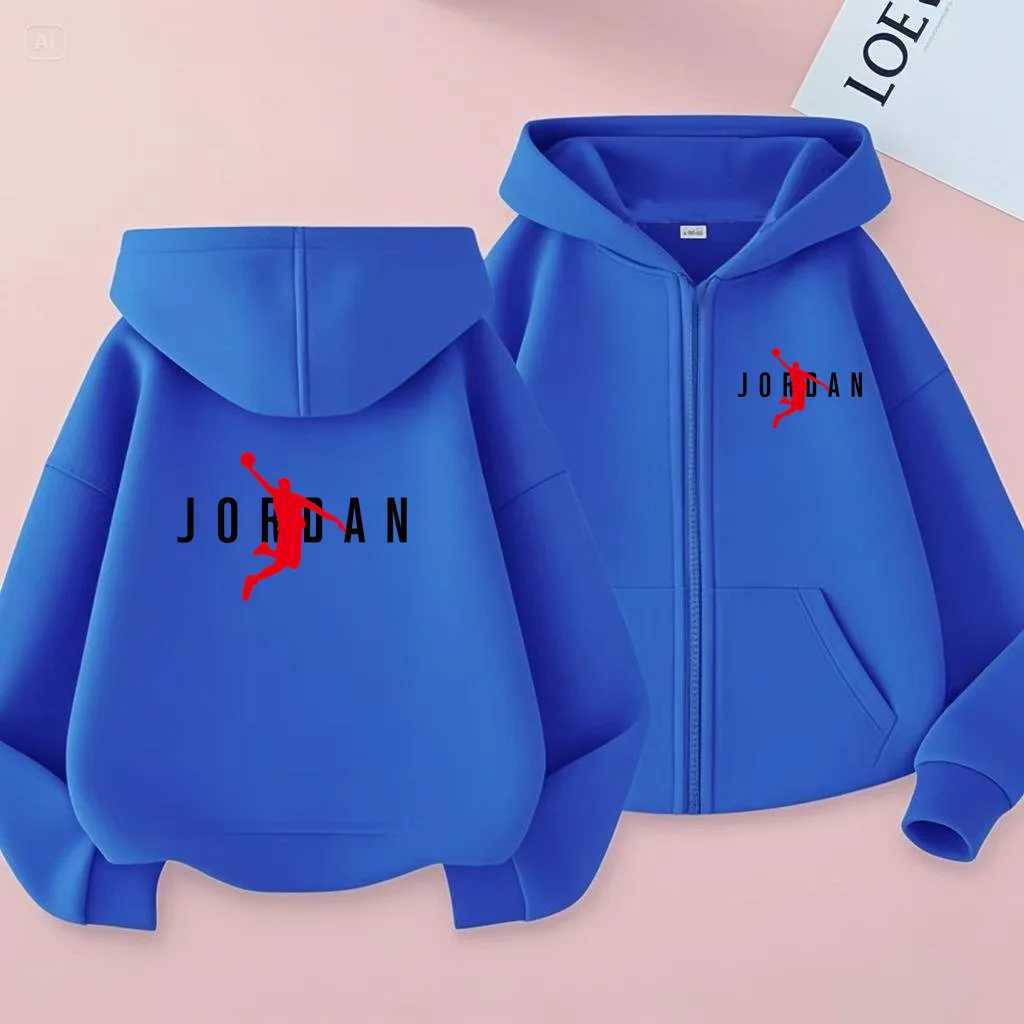 Childrens Sportswear Loose Sports Jackets Boys and Girls Aged 3 to 12 Zipper Sportswear and Hoodies for Teenagers C251017