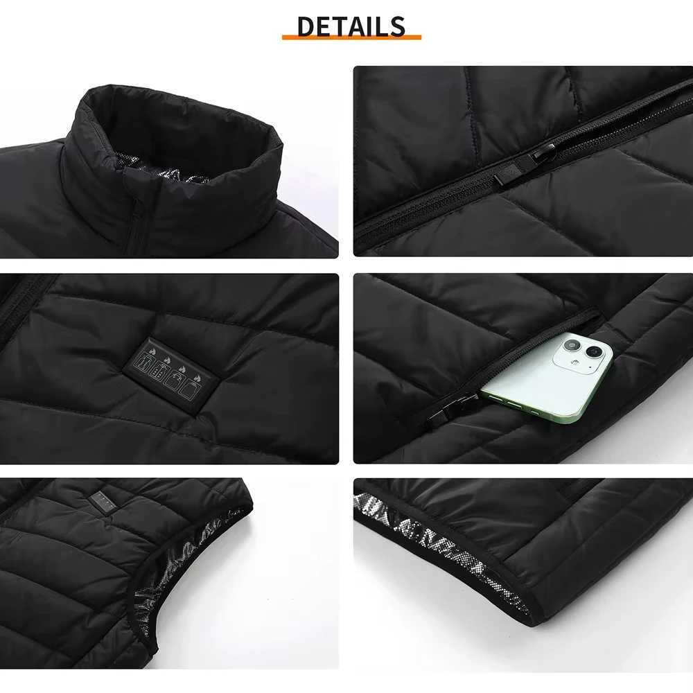 27 Areas Electric Heated Vest Heated Jackets Men Women Sportswear Heated Carbon Fiber Heat Coat USB Heating Jacket For Outdoor H251017