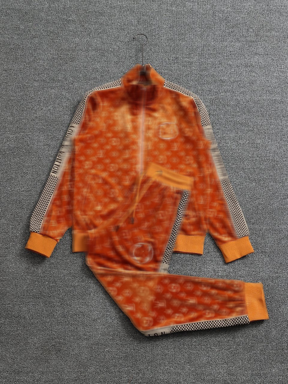 Designer mens tracksuits luxury sport suit 2 piece sets letter jacquard velvet jacket women casual wide-leg pants lady sportsuits