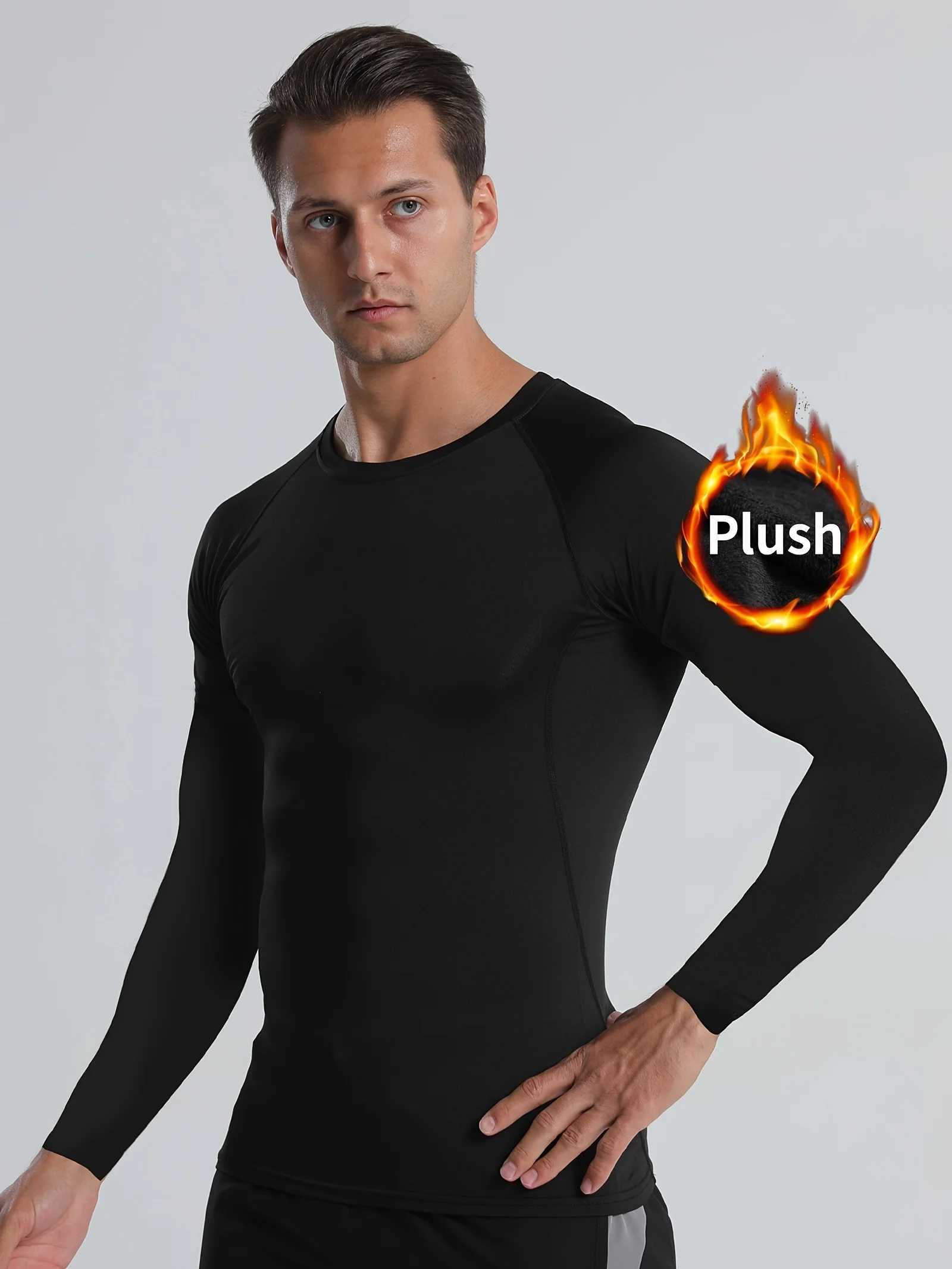Mens sports thermal top thermal underwear Tshirt suitable for daily wear during gym workouts lightweight and flexible H251017