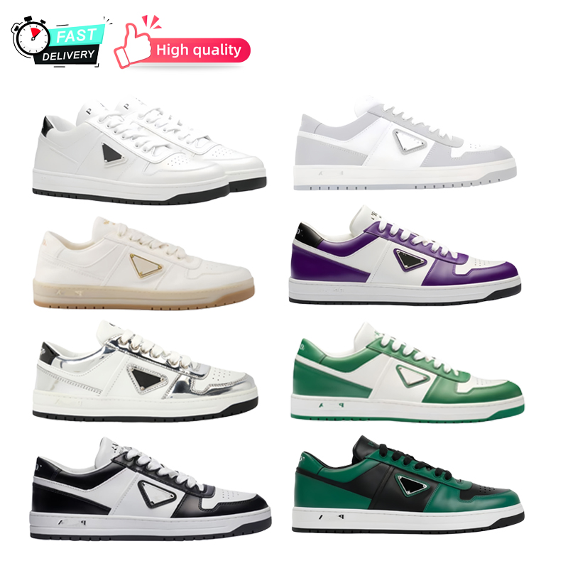 Luxury Designer Sneaker Man Downtown nappa Woman Casual Shoes Summer Low Run Mens Shoe Leather Sneakers Black White Outdoor trainer lady