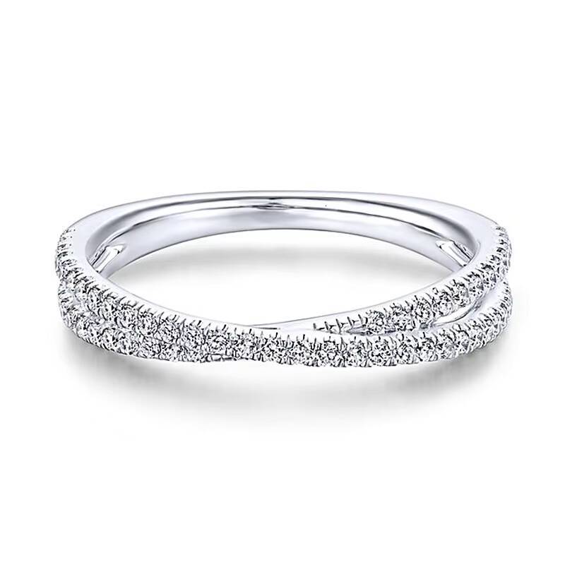 Full Moissanite Engagement Diamond Zircon Cross Ring Jewelry for Women