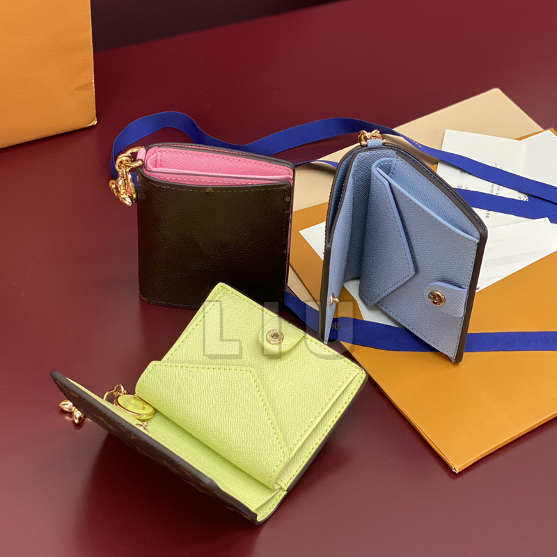 Designer Charms Pocket Wallet Mirror Quality Multiple Wallet leather card holders Women wallets purse Pouch Coin Purse Credit Card Holder With original Box