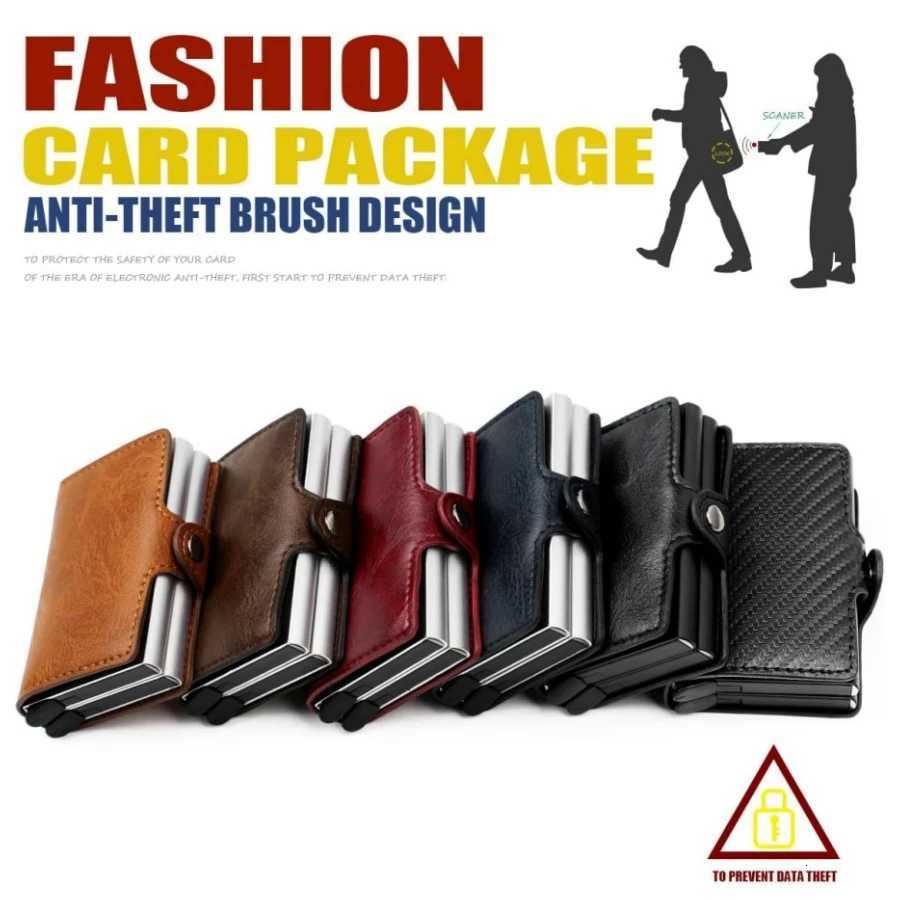 1416 Cards Carbon Fiber Wallet RFID Blocking 1416 Cards Carbon Fiber Automatic PopUp Card Holder Money BagW251017