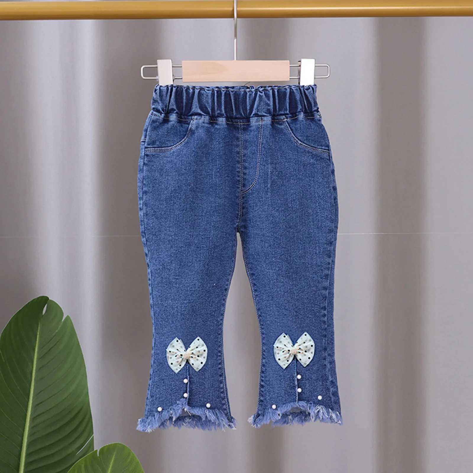 Baseball Pants Girls Baby Girl Denim Jeans Toddler Kid Pants Jeans Soft Elastic Waist Denim Pants Big Girls ClothesT251017