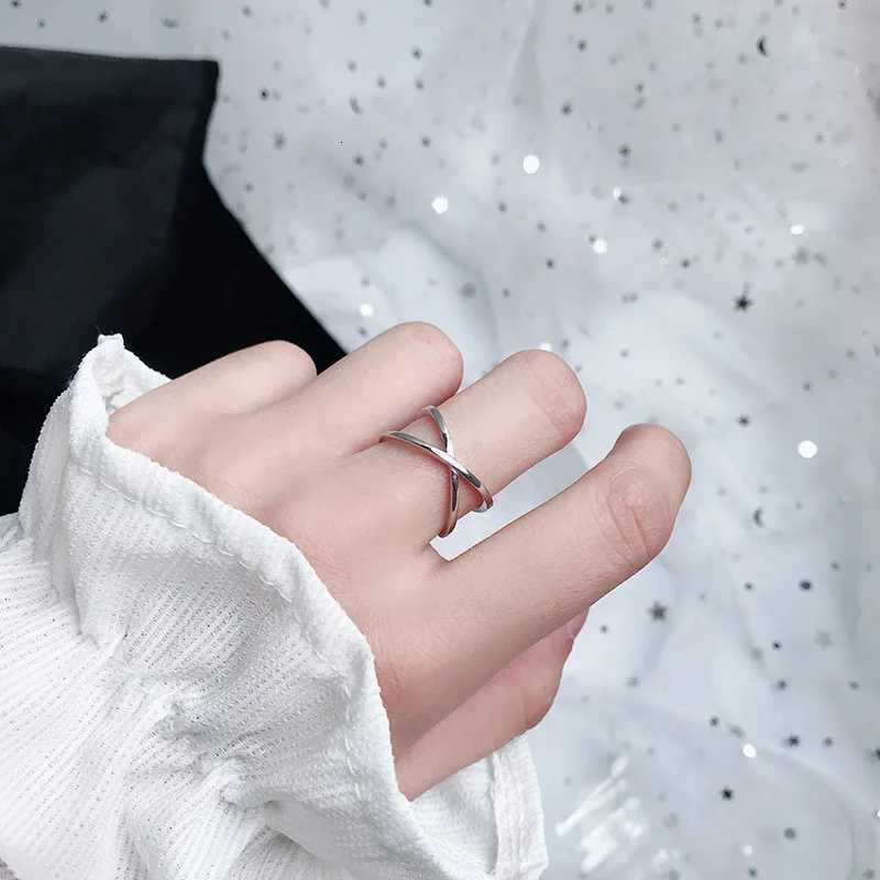 925 Sterling Silver Overlapping Simple Rings For Women Wedding Luxury Designer Jewelry AccessoriesW251017